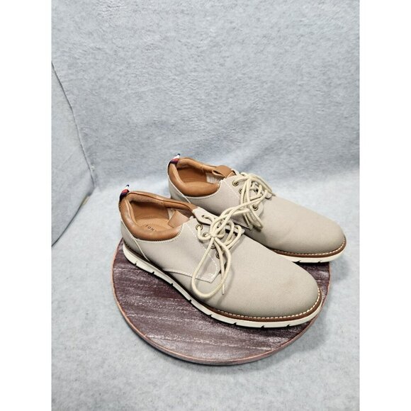 Tommy Hilfiger Mens Tan Canvas & Leather Casual Sneakers - Picture 1 of 10